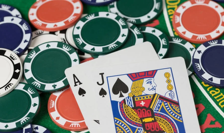 Image displaying cards and chips